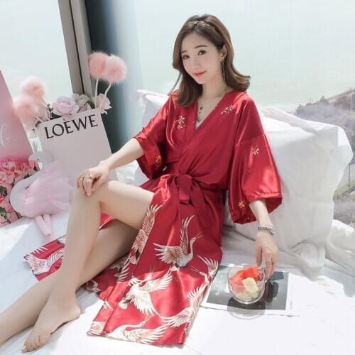 Womens Night Dress Nightgown Sexy Lace Ice Silk Satin Sexy Women Pajamas Homewear Spring Summer Long Embroidery Sleepwear