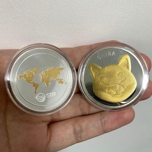 Gold Silver SHIBA COIN The Dogecoin Killer Commemorative Two-color Non-currency SHIB Coins New Souvenir CRYPTO Coin Gift