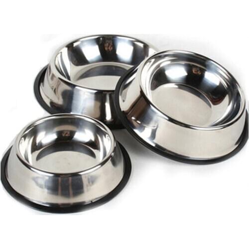 1pcs Stainless Steel Bowl Plates Puppy Dog Feeder Feeding Food Water Dish Bowl For Pet Dogs Cat Supplies