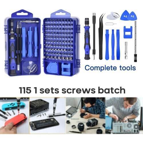 117 In1 Precision CR-V Screwdriver Bit Set Magnetic Hex Torx Screw Bits Phone Screen Opening Repair Tools Kit Screwdriver Set