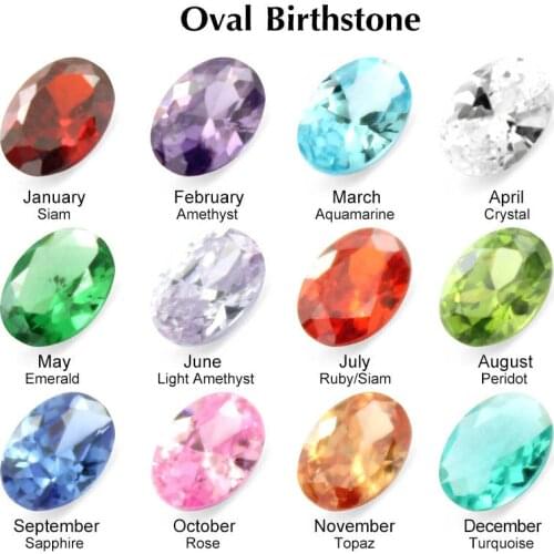 12pcs 6*4*2.3mm Crystal Zircon Oval Birthstone DIY Birthday Stones 12 Months Floating Charms