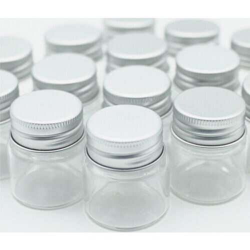50 pieces 37*40mm 25ml Small glass vial bottle Empty Jar Container Diy Tiny Jars Mini BOTTLES Glass Spice Storage Containers