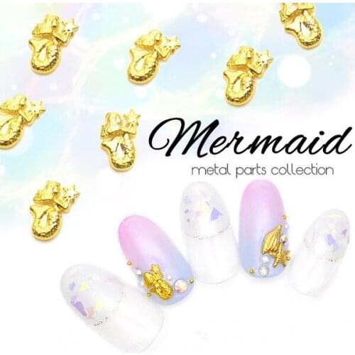 50pcs/pack Japan Korea New Nail Art Alloy Ocean Stye Mermaid Metal Jewellry Accessories Collection for Women Nail Polish DIY