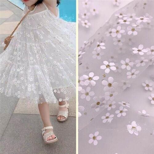 6colors 150cm Width Floral Tulle mesh printed fabric dress Clothing fabric Printed fabric Wedding dress sewing fabric wholesale