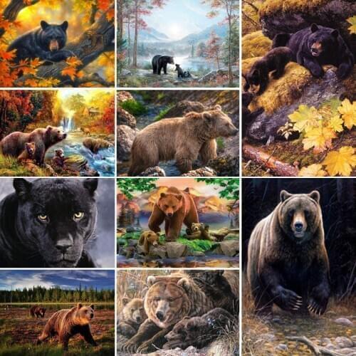 40x50x60x70 diamond painting 5D Full Square embroidery mosaic Cross Stitch Cute animal Bear landscape DIY home Decoration gift