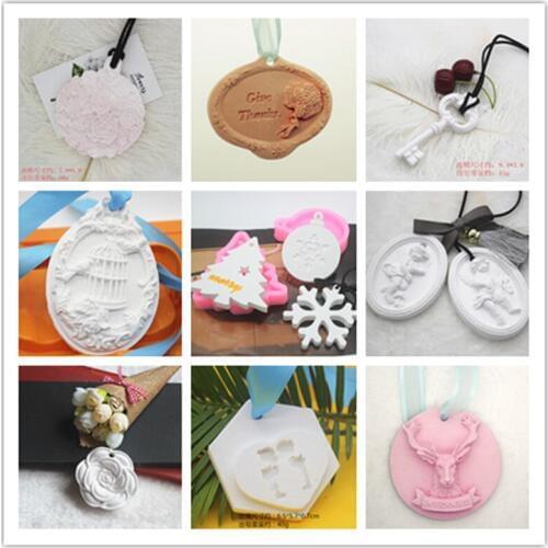 Car Pendant Silicone Gypsum Molds Aromatic Chocolate Sugarcraft Clay Mould Wax Aromatherapy Candle Tablets Mold