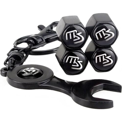 Car Accessories Tire Valve Stems Caps Wheel Mini Wrench Keychain For MS Logo For Mazda Speed 2 3 6 CX-5 CX-7 MX-3 Atenza Axela