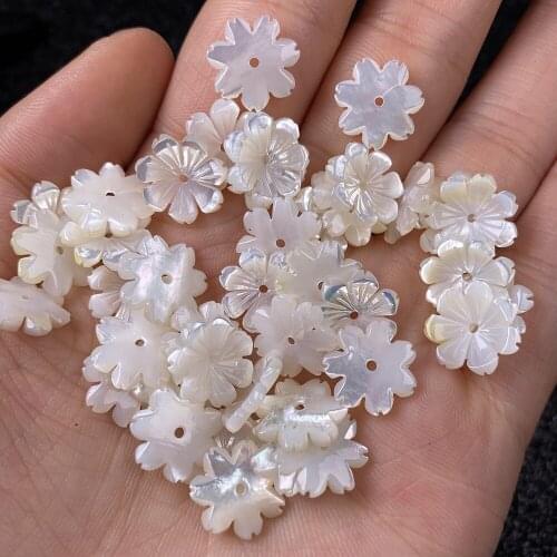 5Pcs Shell Beads Accessories Flower-shaped White Loose Shell For Jewelry Making Bracelet Earring Handiwork Sewing Accessory