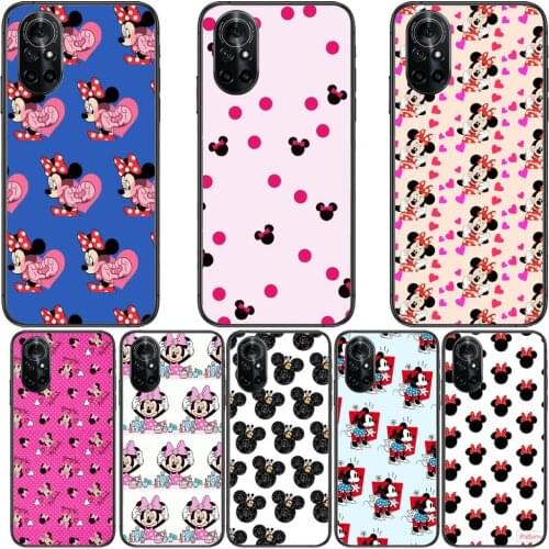 Minnie Mouse Pattern Clear Phone Case For Huawei Honor 20 10 9 8A 7 5T X Pro Lite 5G Black Etui Coque Hoesjes Comic Fash desig