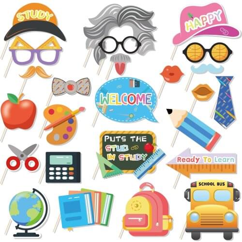 DIY School Season Welcome Back to School Theme Party Decorations School Bus Props Birthday Baby Shower Party Photobooth Props