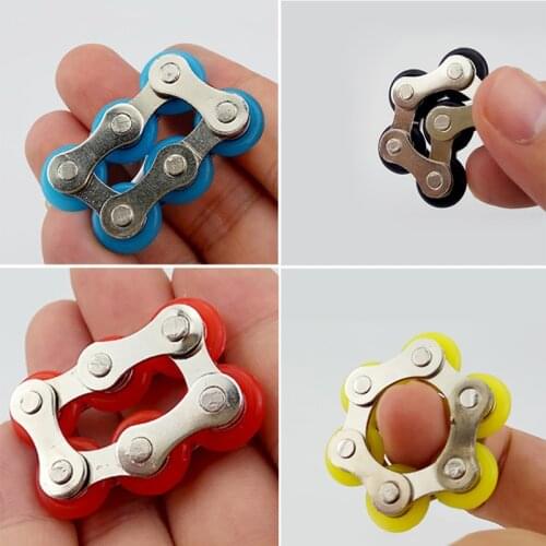 Fidget Flippy Roller Chain Toys With Metal And Silicone Rings Stress Relief Anxiety In Office School Stocking Stuffers Gifts