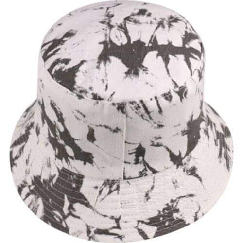 FOXMOTHER New Summer Bonnet Graffiti Pink Yellow Tie Dye Bucket Hat Reversible Outdoor Fisherman Caps Women Mens