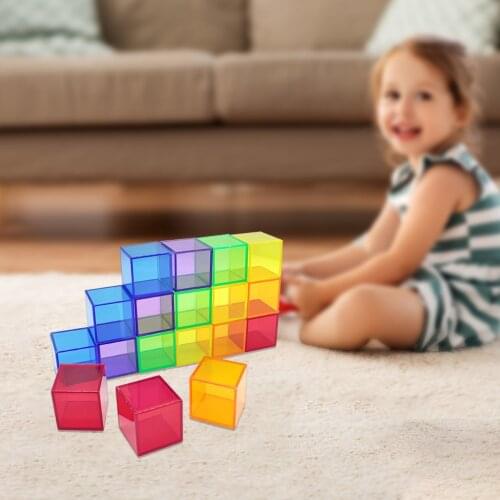 Geometric Cube Blocks Educational Counting Toy DIY Craft Cube Blocks for Boys Girls Unisex Children