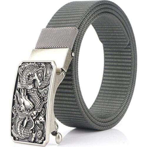 Canvas belt male tide students automatically buckle jeans belt trend personality tide brand wild overalls belt