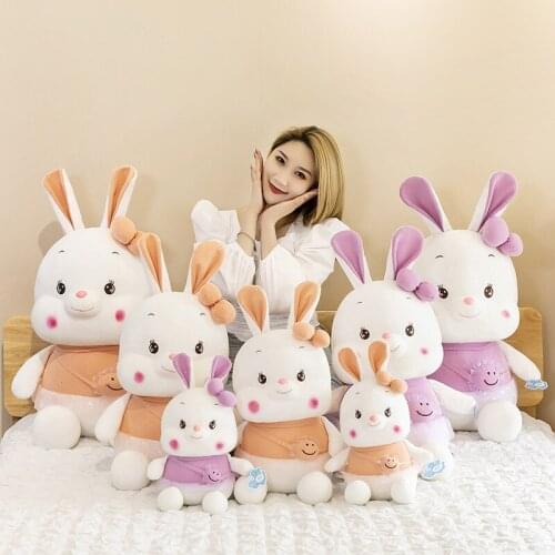 Creative Soft Stuffed Animals Kids Pink Yellow Bunny Rabbit Sleeping Cute Cartoon Pillow Plush Toy Dolls Children Birthday Gift