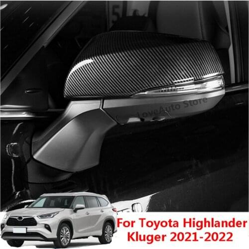 For Toyota Highlander Kluger XU70 2021 2022 Car Side Mirror Caps Cover Car Rear View Side Glass Mirror Cover Trim Frame