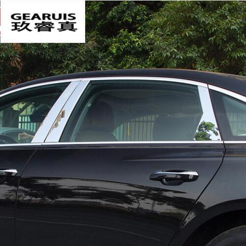 Car Styling Window B-pillars Decorative Covers Stickers stainless steel panel Strip For Audi A6 C8 2019 Trim auto Accessories