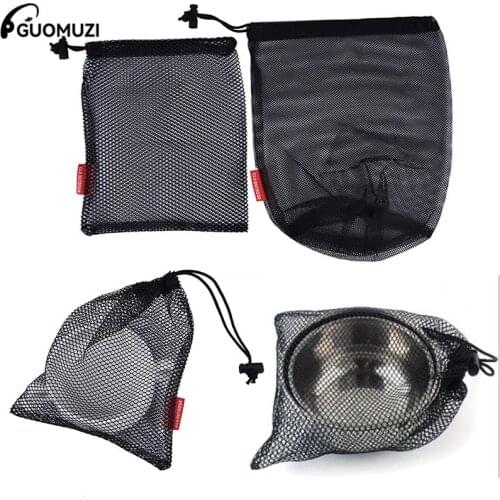 Durable Nylon Mesh Drawstring Bag For Cutlery Bottle Pot Pan Kettle Mesh Storage Ditty Bag Travel Stuff Sack