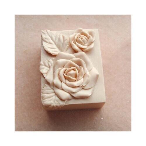 PRZY Flower Rose Soap Rectangle Silicone Mold Moulds Gypsum Chocolate Candle Candy Mold Clay Resin Rubber Eco-friendly