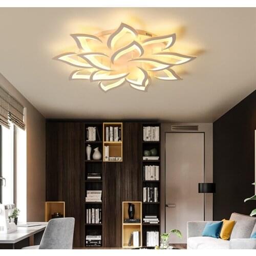 Postmodern Art Designer Luxury Lotus LED Ceiling Light Dining Room Livingroom Bedroom Creative Ceiling Lamp Lighting Fixture