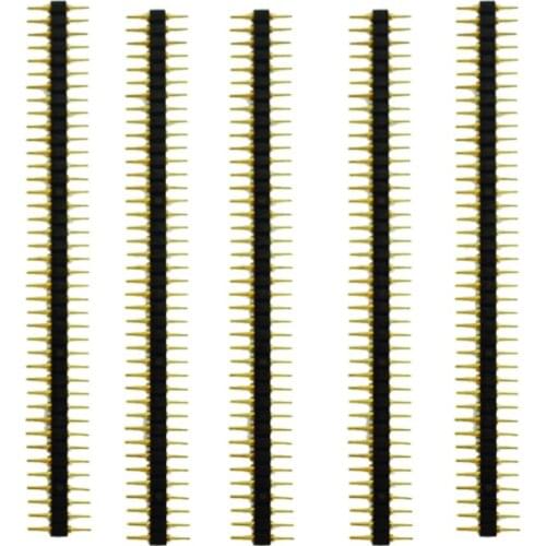 2.45mm Pitch 40 Position Single Row Round Male Pin Header 5 Pcs