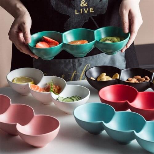 Nordic Matte Ceramic Dessert Fruit Bowl Creative Hotel Restaurant Sushi Plate Porcelain Simple Snacks Nuts Candy Dish Tableware