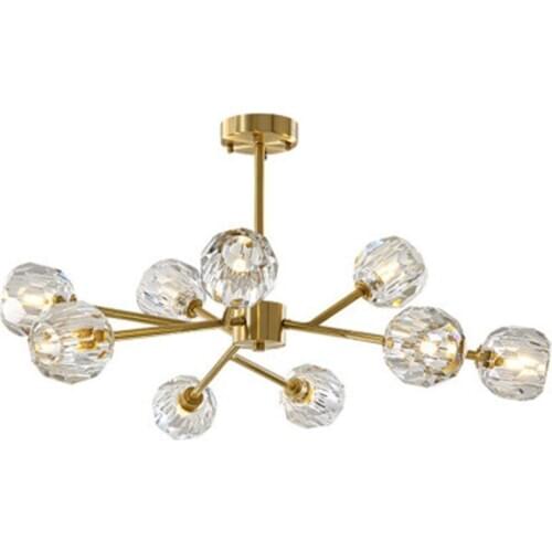 Modern American ALL Copper Crystal Chandelier Lighting and Dining Room Luxury Gold Lustre Kitchen Molecular art Hanging Lamps