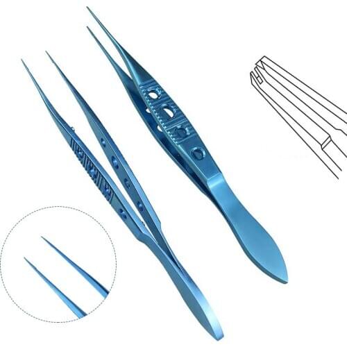 Titanium Straight Toothed Forcep 102mm ophthalmic eye instrument