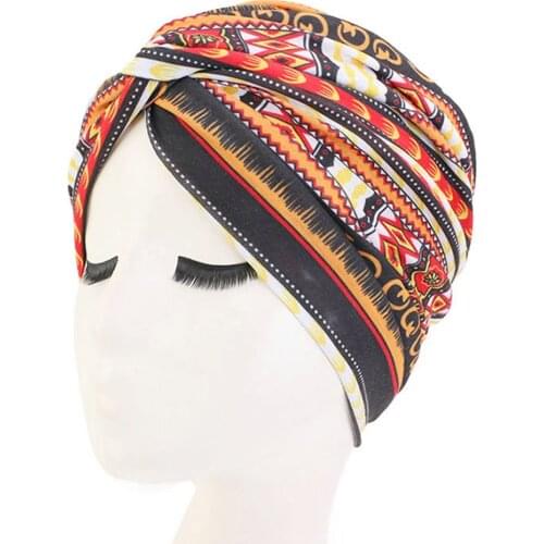 African Twist Turban Printed Flower Bandana Headscarf Women Muslim Headscarf