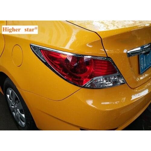 Higher star ABS chrome 2pcs car Taillight frame decoration cover for Hyundai Verna 2010-2013