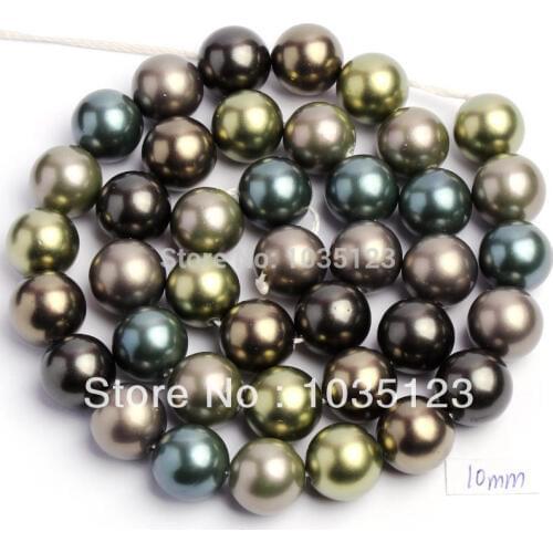 High Quality 10mm Pretty Multicolor Shell Round Shape Loose Beads Strand 15" DIY Creative Jewellery Making w133