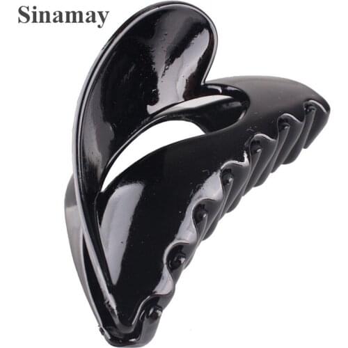 Flower Hair Claws 9*4CM Plastic Hair Clips Black Colors Hair Accessories for Women Lady Simple Hair Crab Clamp 24Pcs/Lot SYHC37
