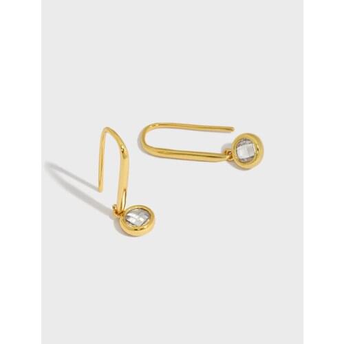 SHANICE S925 Sterling Silver U Shape Zircon Crystal Stud Earrings For Women New Brincos Wedding Fashion Jewelry Mujer Best Frien