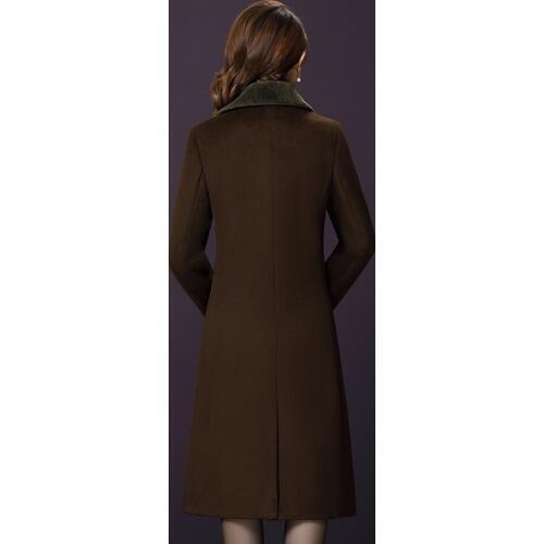 Womens Wool Coat 2020 Plus Size 4XL Long Woolen Coat Double Breasted Slim Female Autumn Winter Trench Coat Tops LX2387