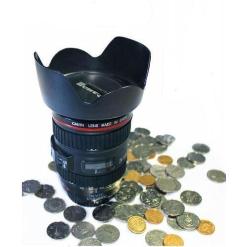 1PC Childrens unique funny gift Camera lens piggy bank creative saving collecting money coin box pot money box KX 040