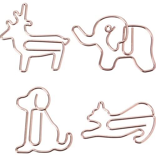 10pcs Creative Cat Shaped Paper Clip Puppy Paperclip Bookmark Memo Clip Planner Office Binding Supplie Stationary Diy Books Clip