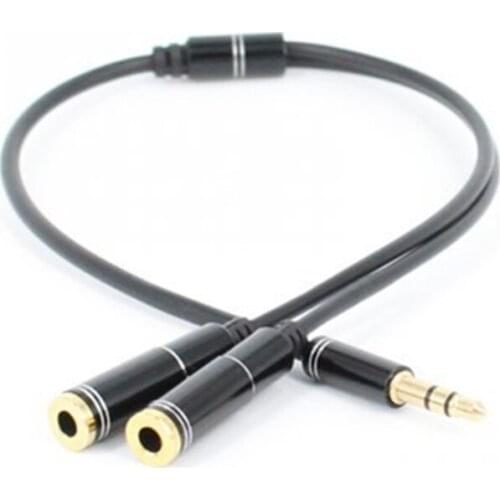 3.5mm Stereo Earphone Audio Y Splitter Jack 1 Female to 2 Male Adapter Cable Convenient Headphone Audio Line 1 to 2 Cable 3.5mm