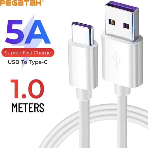 5A 1m Type C fast charging data cable for TypeC system, USB Type C cable charger, mobile phone fast charging data cable