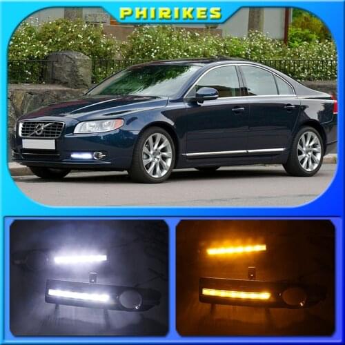 2pcs White LED DRL Daytime Running Lights Running Lamp For Volvo S80 S80L 2007-2013