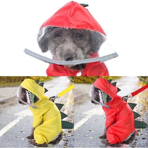 S M L Dog Raincoat Dinosaur Waterproof Poncho Pet Hoodie Breathable Dog Costume For Cats And Dogs