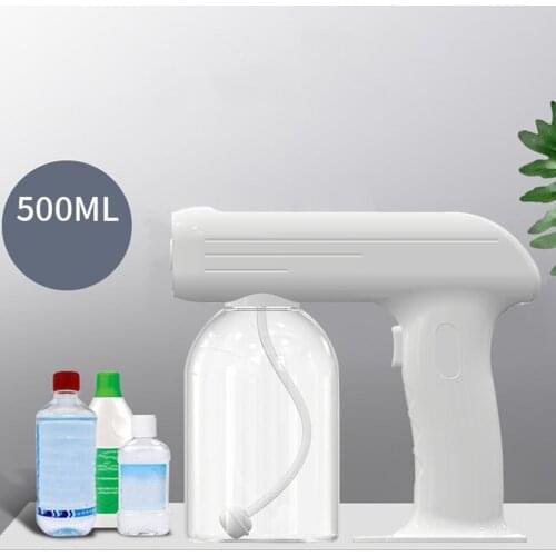 Electric Nano Steam Spray Gun USB Rechargeable Nano Atomizer Fogger Atomization Spray Blue Light Disinfectant Mist Gun for Home