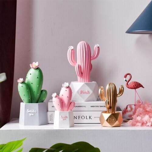 Cactus Pot Bonsai Plant Living Room Home Decoration Fake Flower Artificial Plants Resin Cactus Ball Desktop Decorations Gift