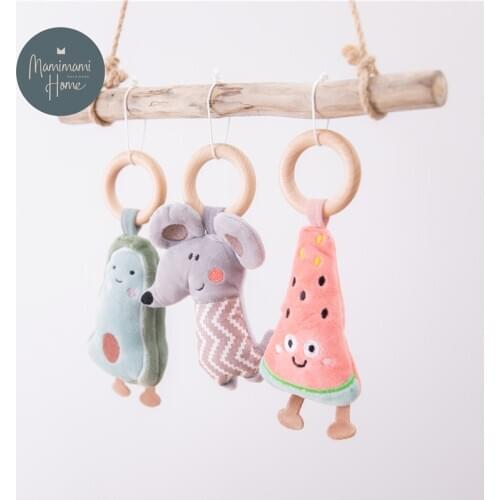 Infant Baby Cotton Rattle hand Bell Toy Animals Plush Development Gifts Toys Mobile Baby Bed Chimes Rattles Bell