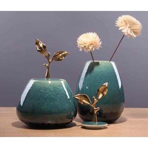 Chinese Ceramic Vase Home Decoration Living Room Desktop Crafts Furnishings Dried Flowers Flower Arrangement Accessories Vase