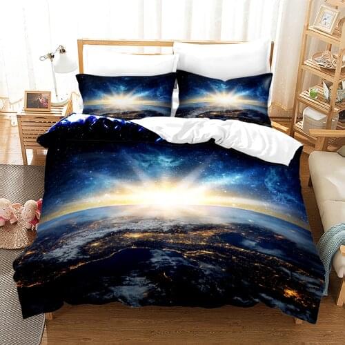 Space Galaxy Bedding Set Bedspread Single Twin Full Queen King Size Sky Milky Way Planet Bed Set Childrens Kid Duvetcover 03
