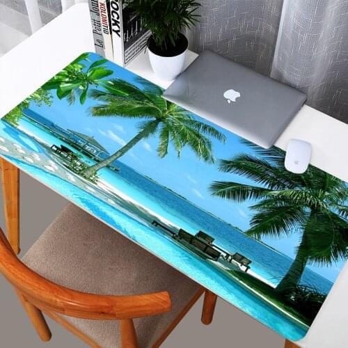 Tropical Beach Palm Laptop Mouse Pad Gaming Mousepad Large Size Desk Mat Home Office Decoration Keyboard Pad MousePads