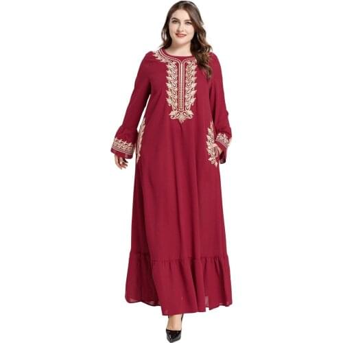 Red Rayon Cotton Maxi Dress for Women Summer 2021 Striped Plus Size O Neck Short Sleeve Loose Casual Arabic Clothes