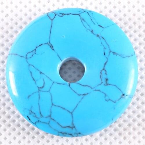 30MM CAB Cabochon Natural Stone Blue Howlite Round Beads For Jewelry Making DIY Necklace Gem Bead 1Pcs K725