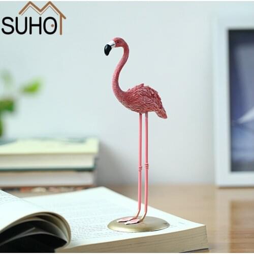 Hot Tabletop Stand Flamingo Birds Figurine Collection Ornament Home Decor Wedding Birthday Cake Topper and Party Decoration