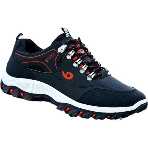Spring/Autumn Men Casual Shoes Hard-Wearing Non-slip Outdoor Hiking Shoes Breathbale Mesh Lace-up Mens Sneakers Platform Shoes